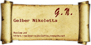 Gelber Nikoletta névjegykártya